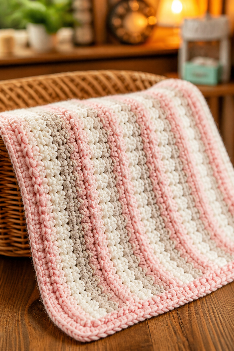 Easy Crochet Chunky Baby Blanket Pattern for Beginners