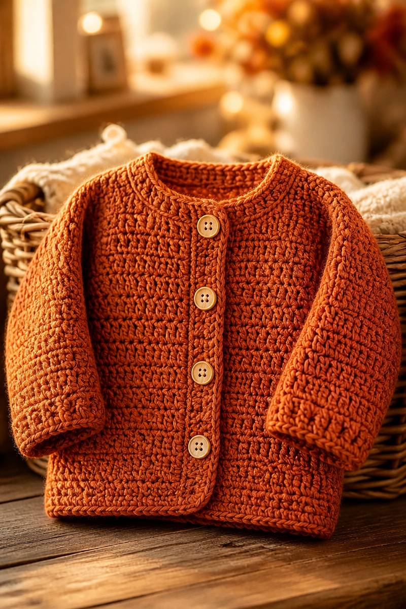 Cozy Fall Crochet Baby Cardigan Sweater Step by Step