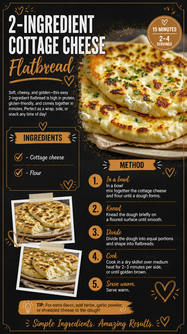 2-Ingredient Cottage Cheese Flatbread