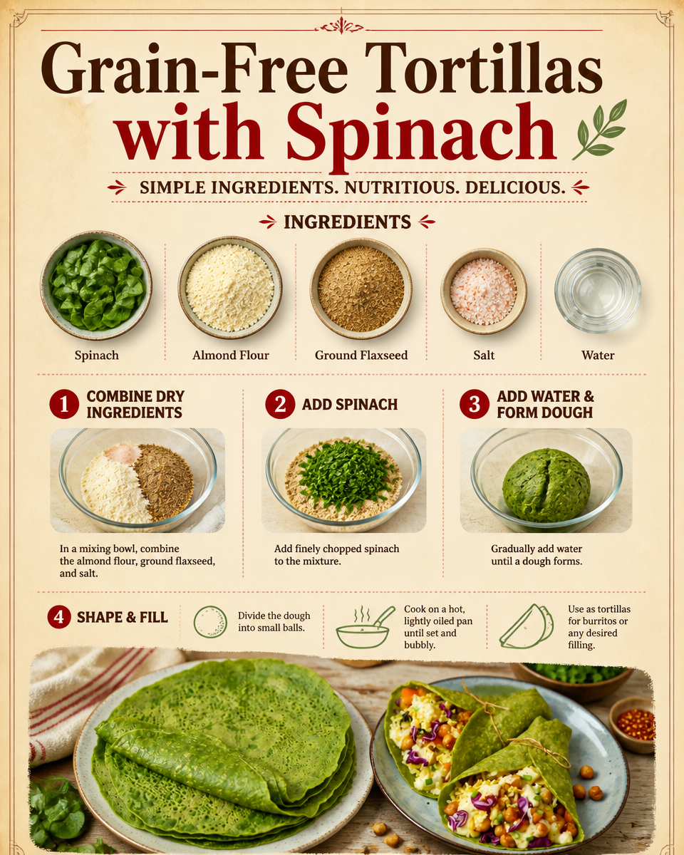 Grain-Free Tortillas with Spinach