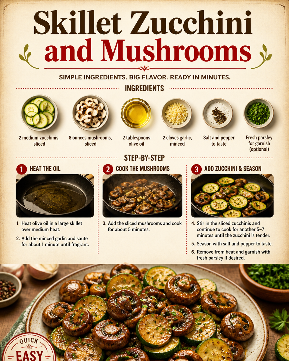 Skillet Zucchini and Mushrooms