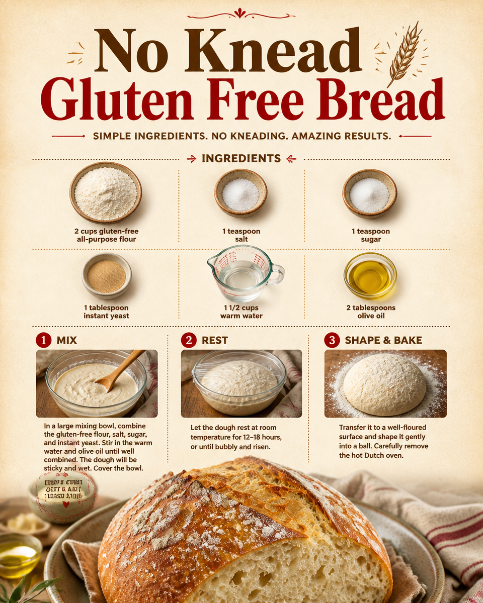 No Knead Gluten Free Bread