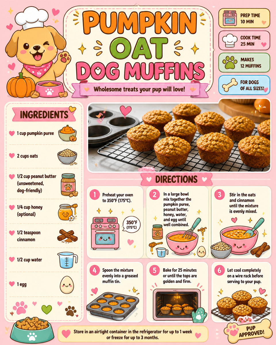 Pumpkin Oat Dog Muffins