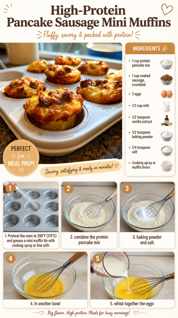 High-Protein Pancake Sausage Mini Muffins