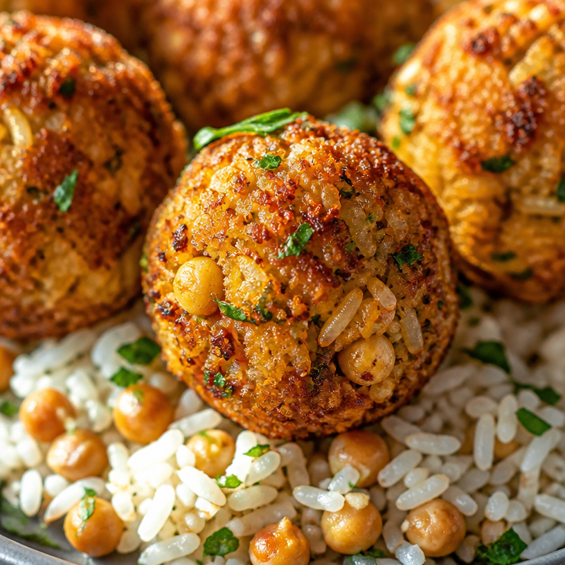 Baked Chickpea Rice Balls