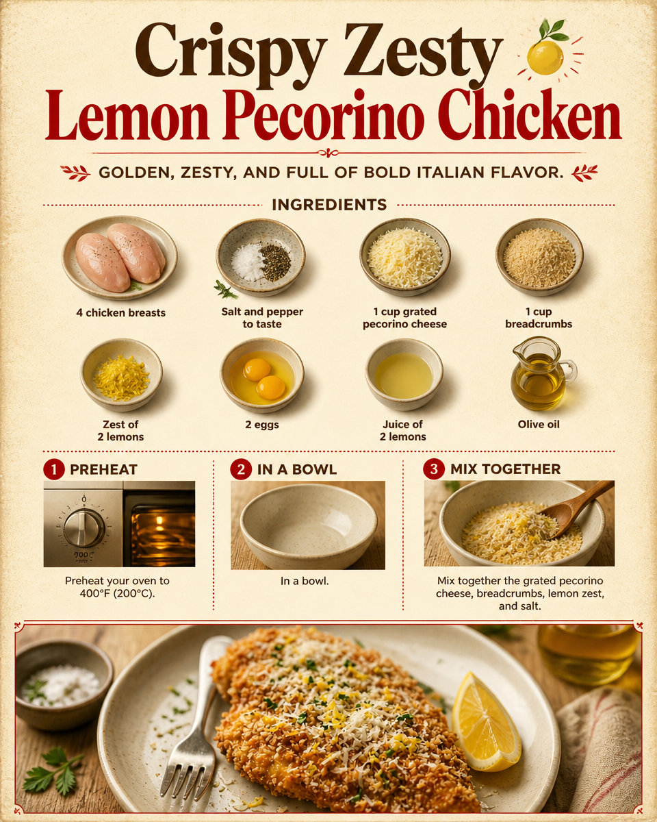 Crispy Zesty Lemon Pecorino Chicken