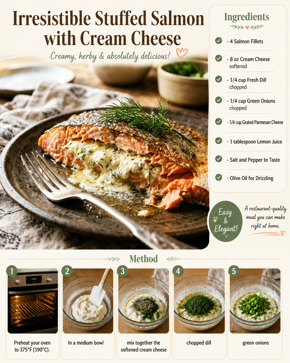 Irresistible Stuffed Salmon with Cream Cheese