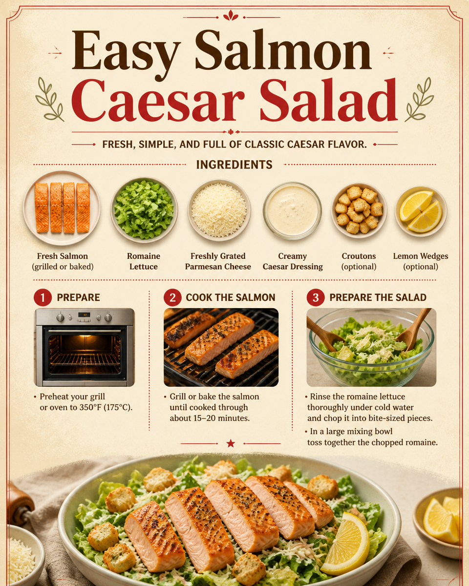 Easy Salmon Caesar Salad
