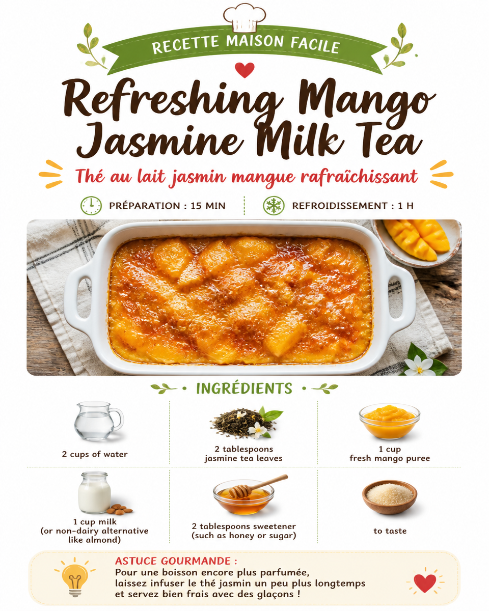 Refreshing Mango Jasmine Milk Tea