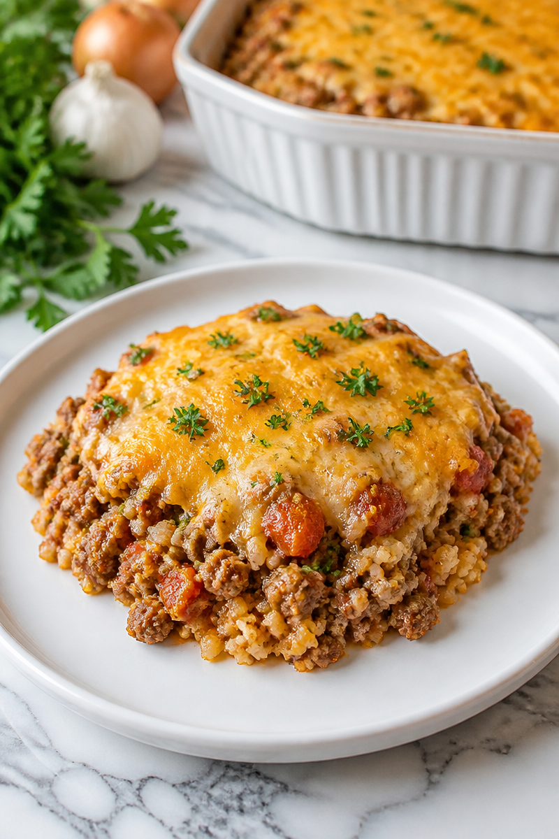 Keto Hamburger Meat Casserole with Cauliflower Rice 5 Keto Hamburger Meat Casserole with Cauliflower Rice