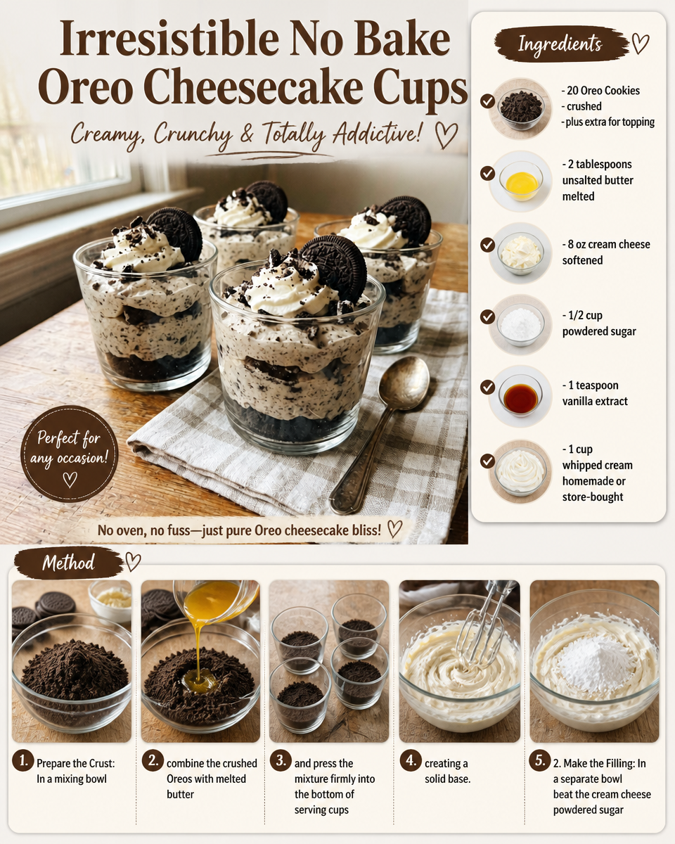 Irresistible No Bake Oreo Cheesecake Cups