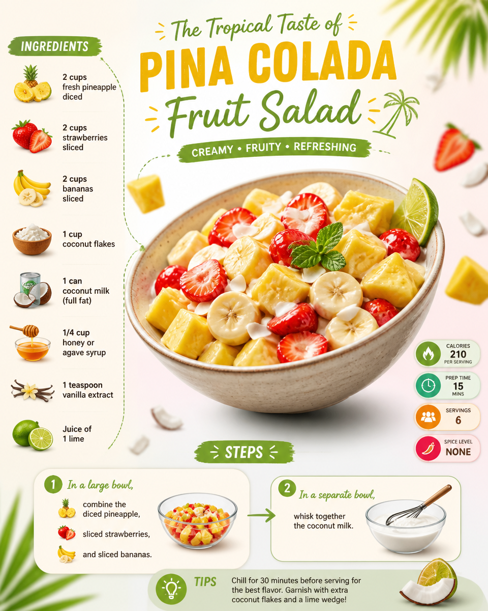 The Tropical Taste of Pina Colada Fruit Salad