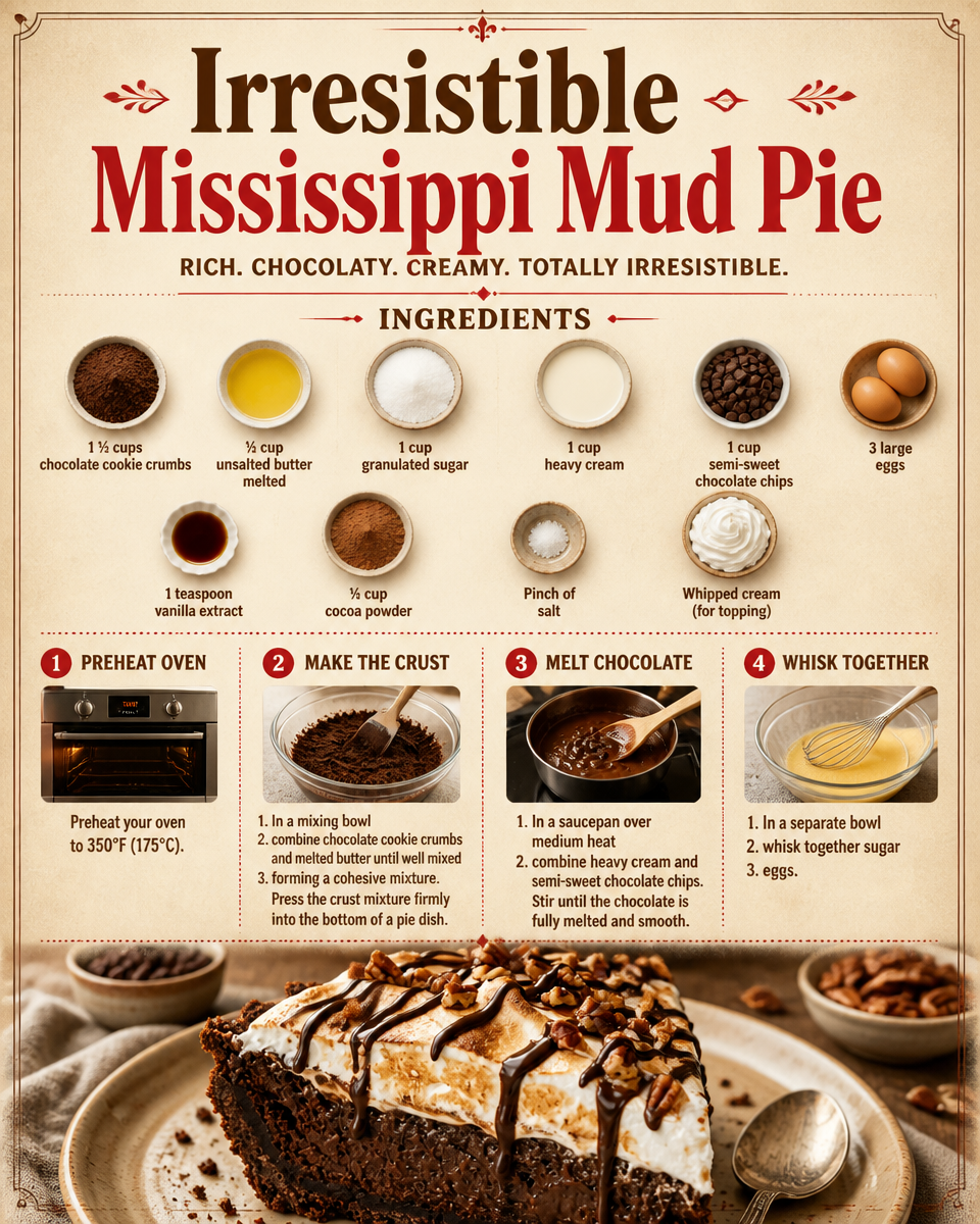 Irresistible Mississippi Mud Pie