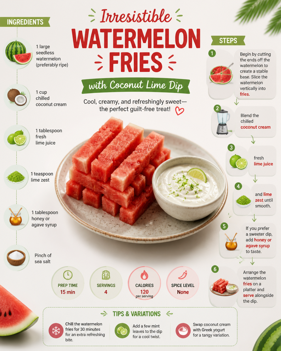 Irresistible Watermelon Fries with Coconut Lime Dip
