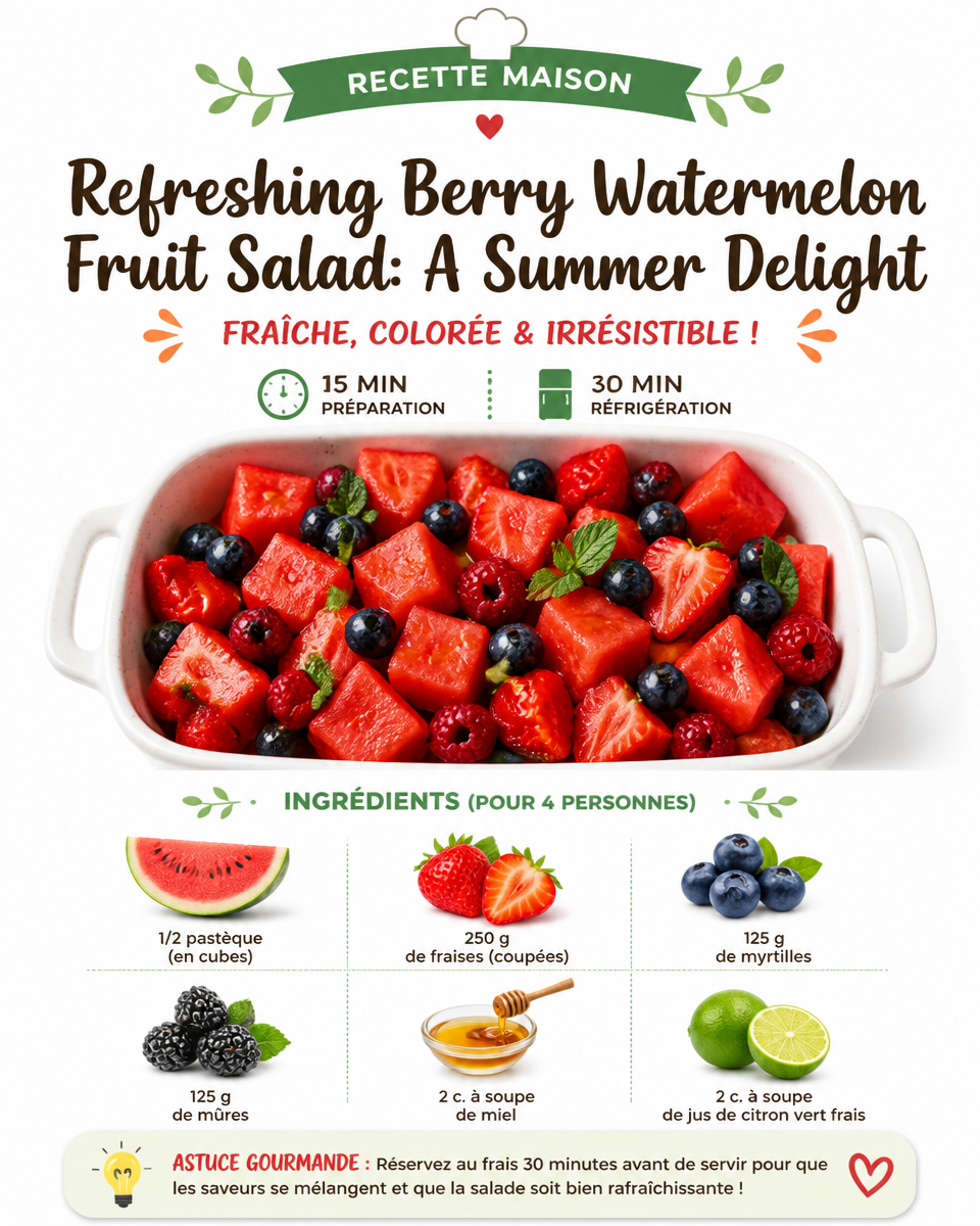 Refreshing Berry Watermelon Fruit Salad: A Summer Delight