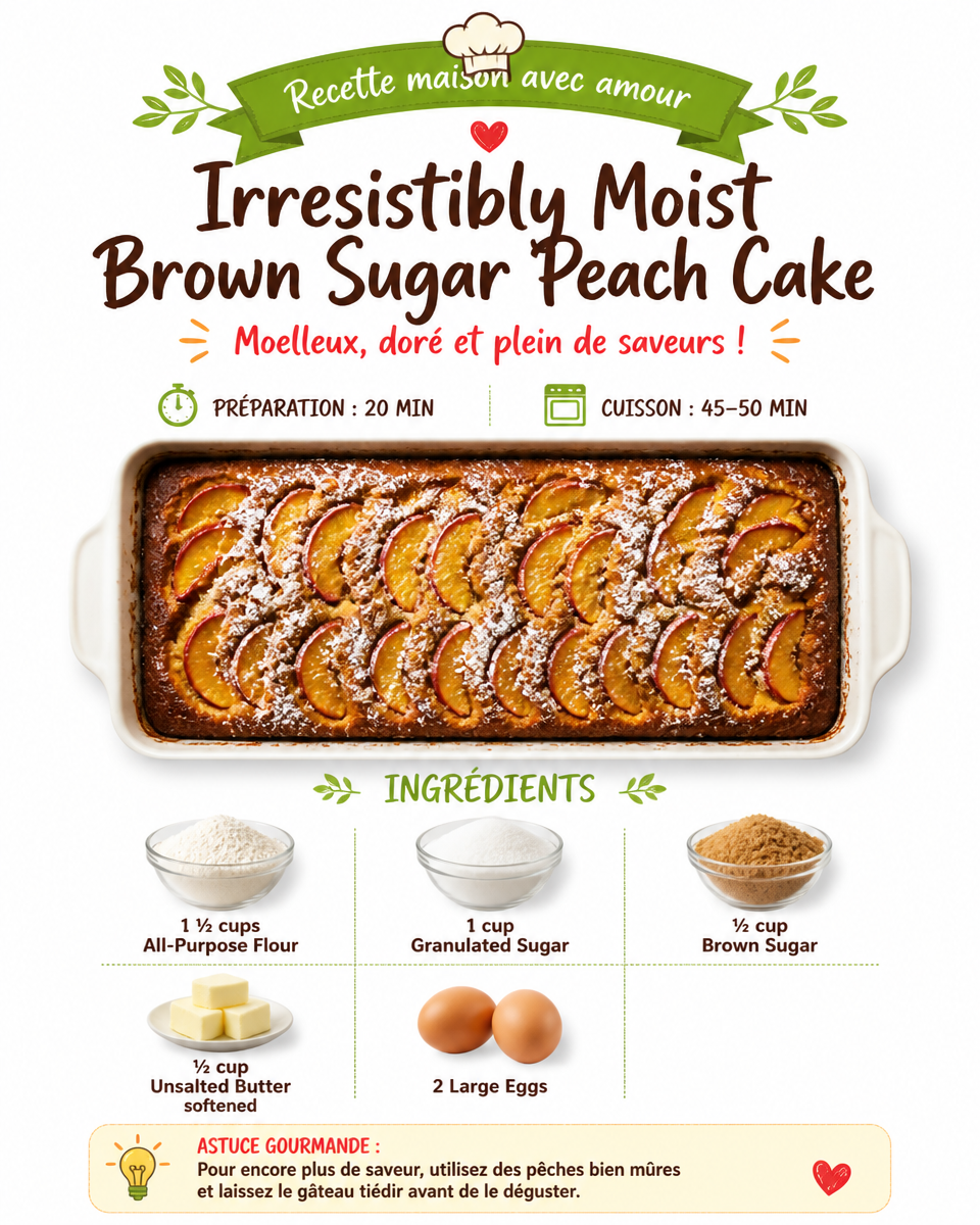Irresistibly Moist Brown Sugar Peach Cake