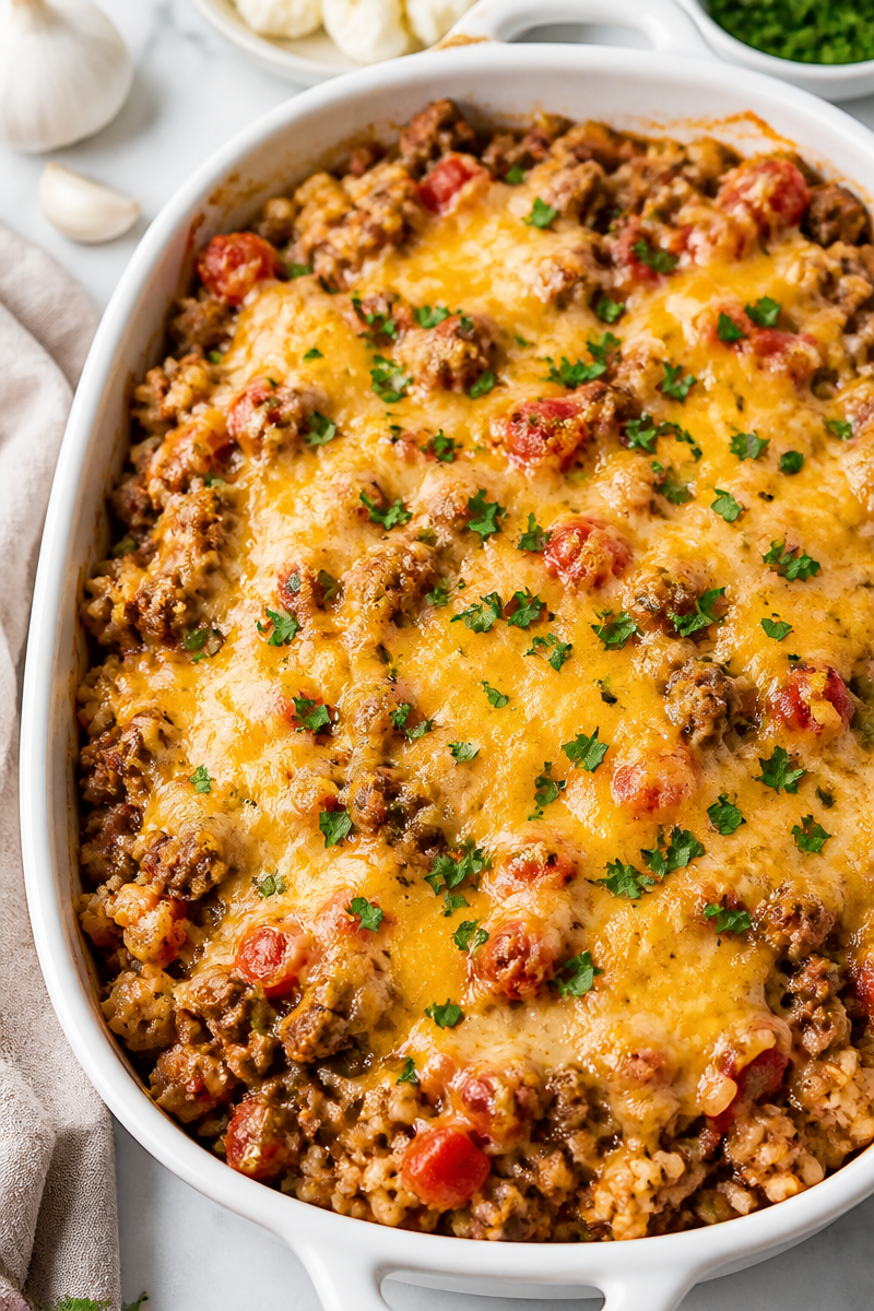 Keto Hamburger Meat Casserole with Cauliflower Rice 6 Keto Hamburger Meat Casserole with Cauliflower Rice