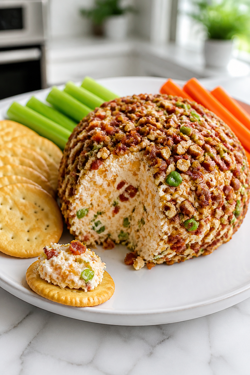 Bacon and Jalapeno Popper Cheese Ball Appetizer