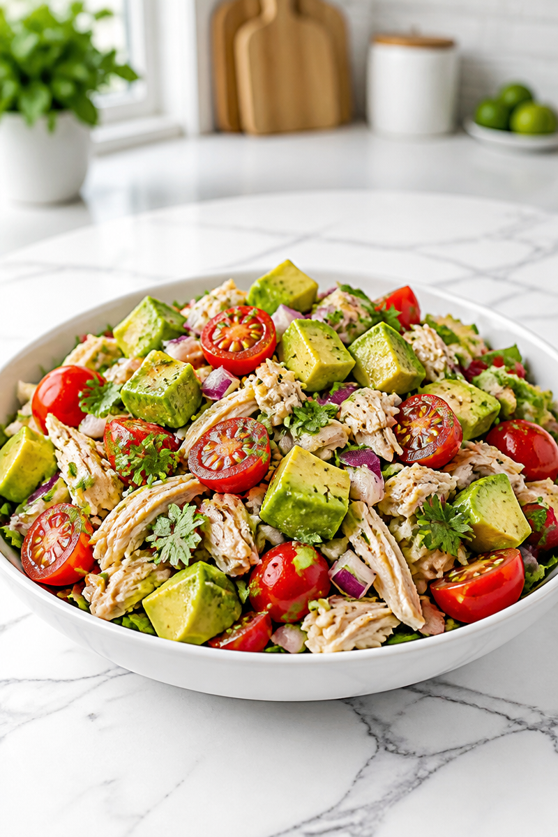 Healthy Avocado Chicken Salad Bowl