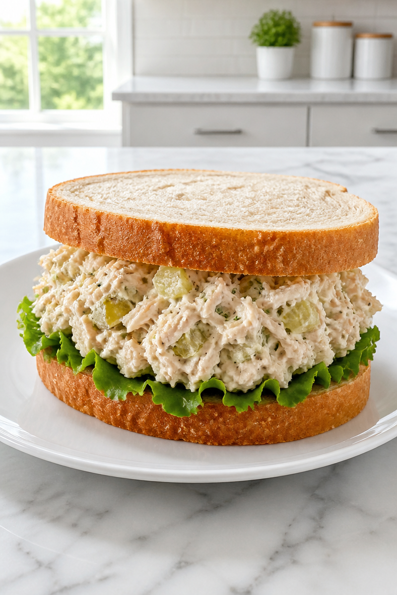 Creamy Dill Pickle Chicken Salad Sandwich