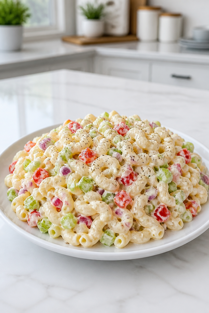 Classic Creamy Macaroni Salad with Celery