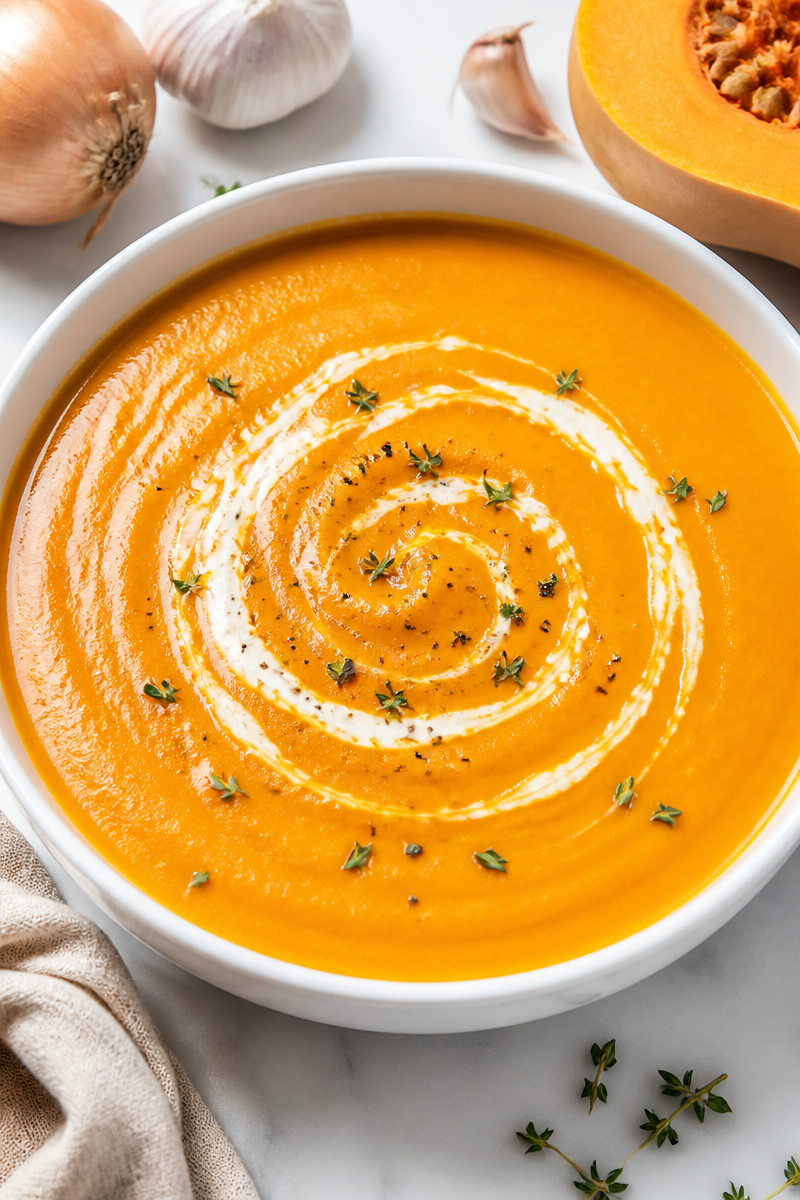 Cozy Pumpkin and Butternut Squash Soup