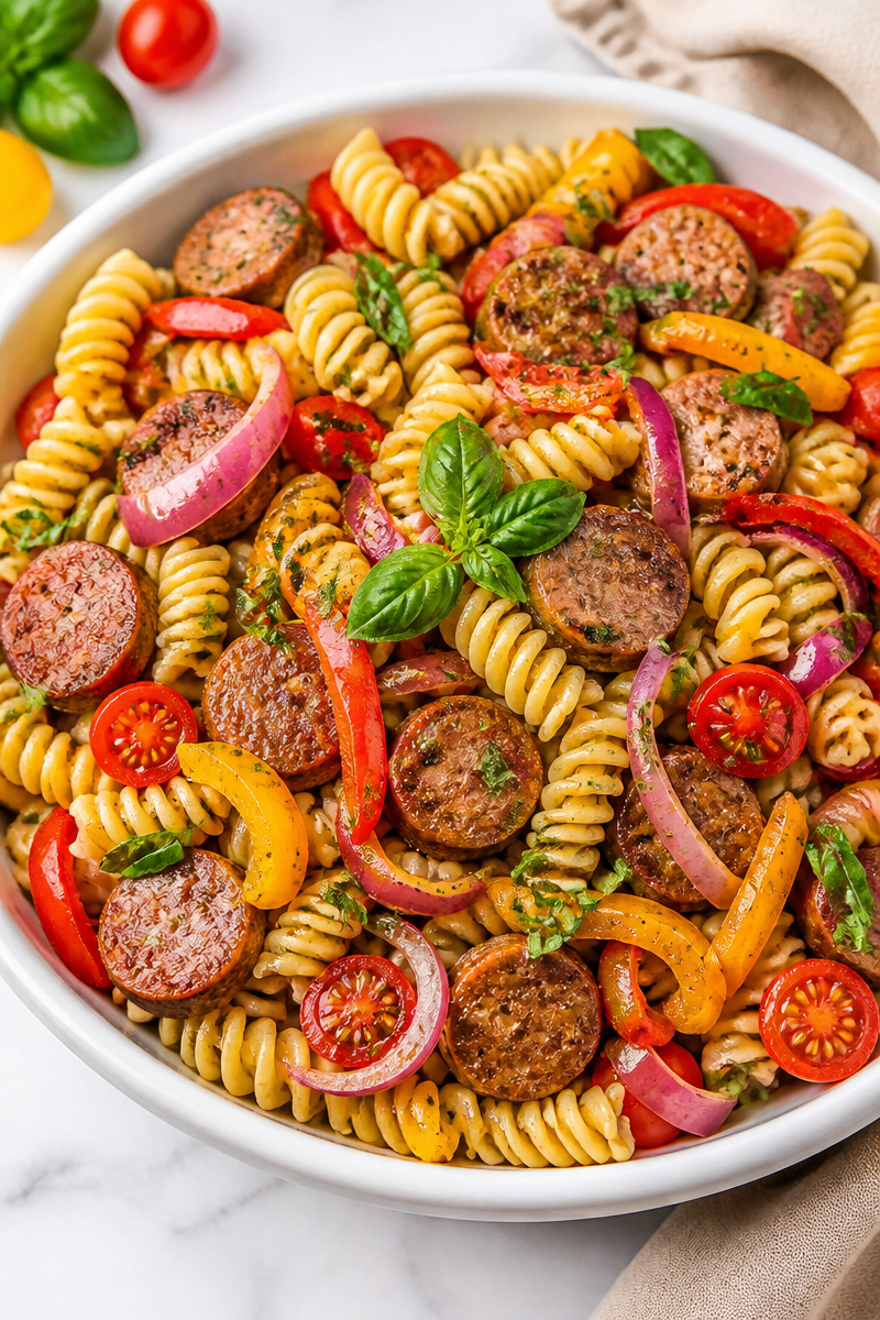 Italian Sausage and Pepper Pasta Salad