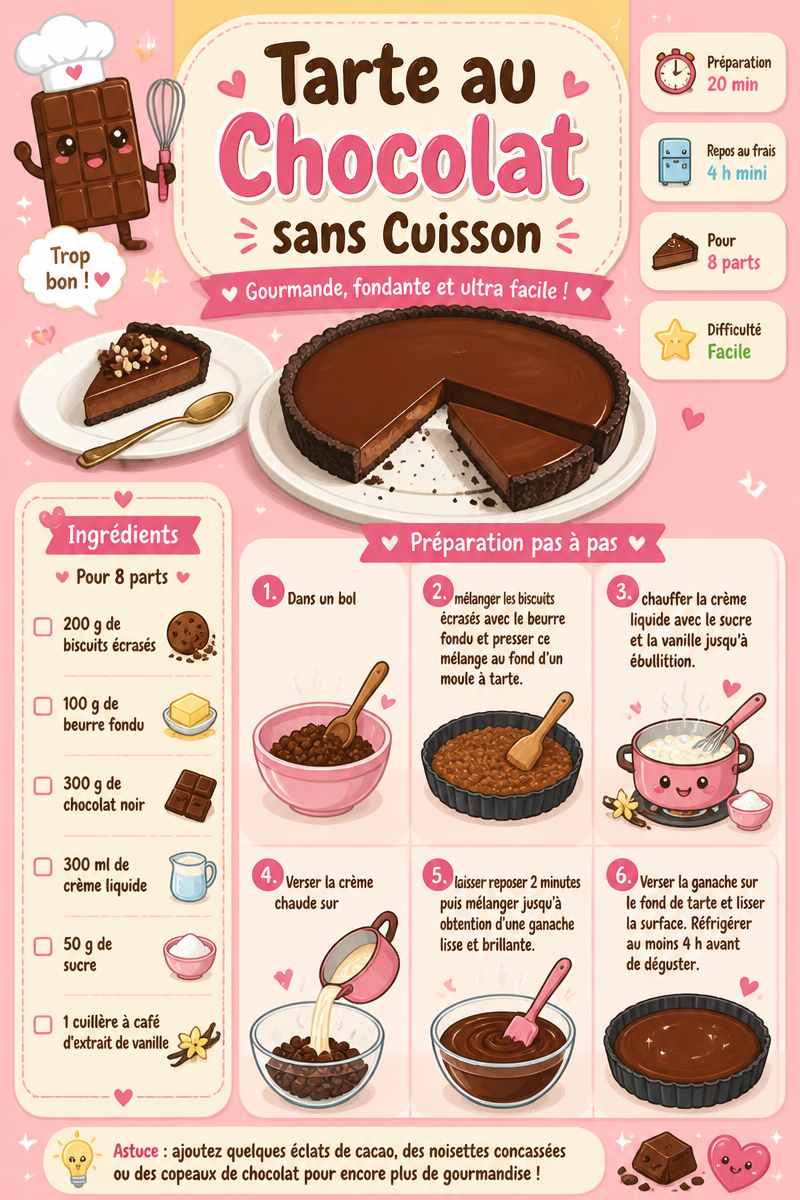 Tarte au Chocolat sans Cuisson