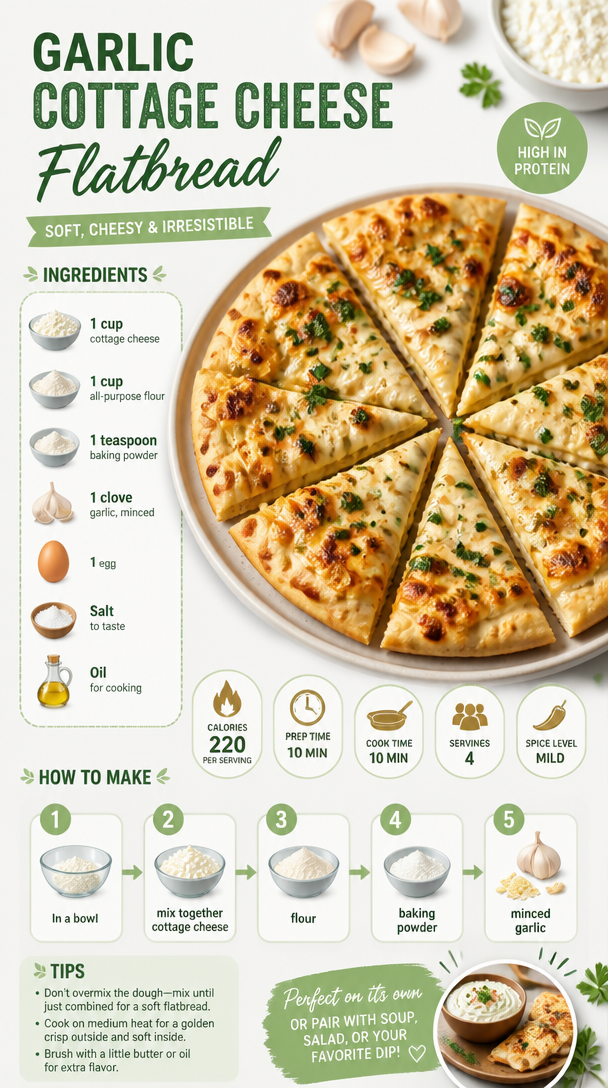 Garlic Cottage Cheese Flatbread
