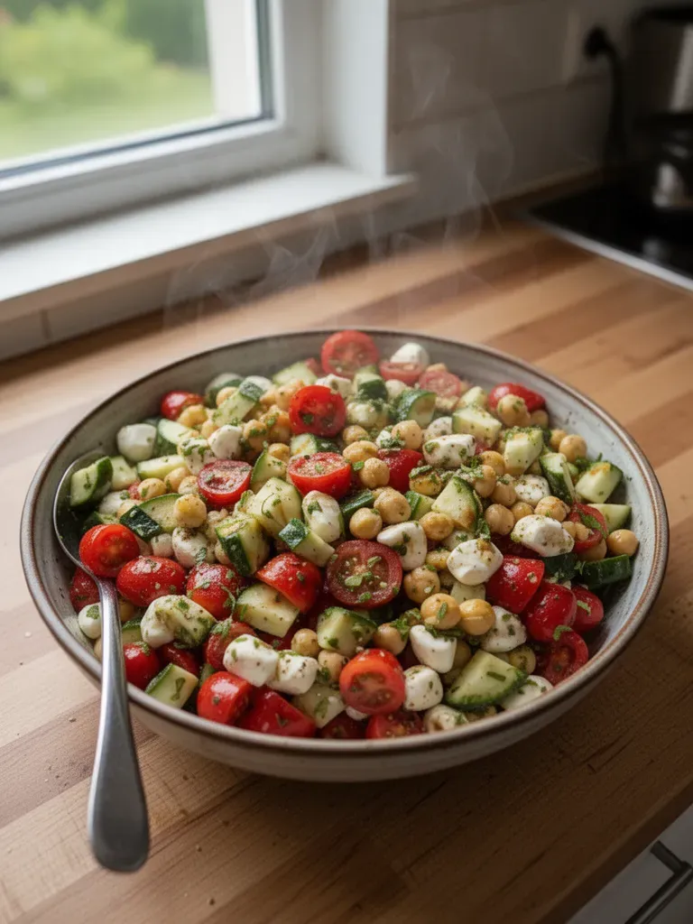 Caprese Chickpea Salad