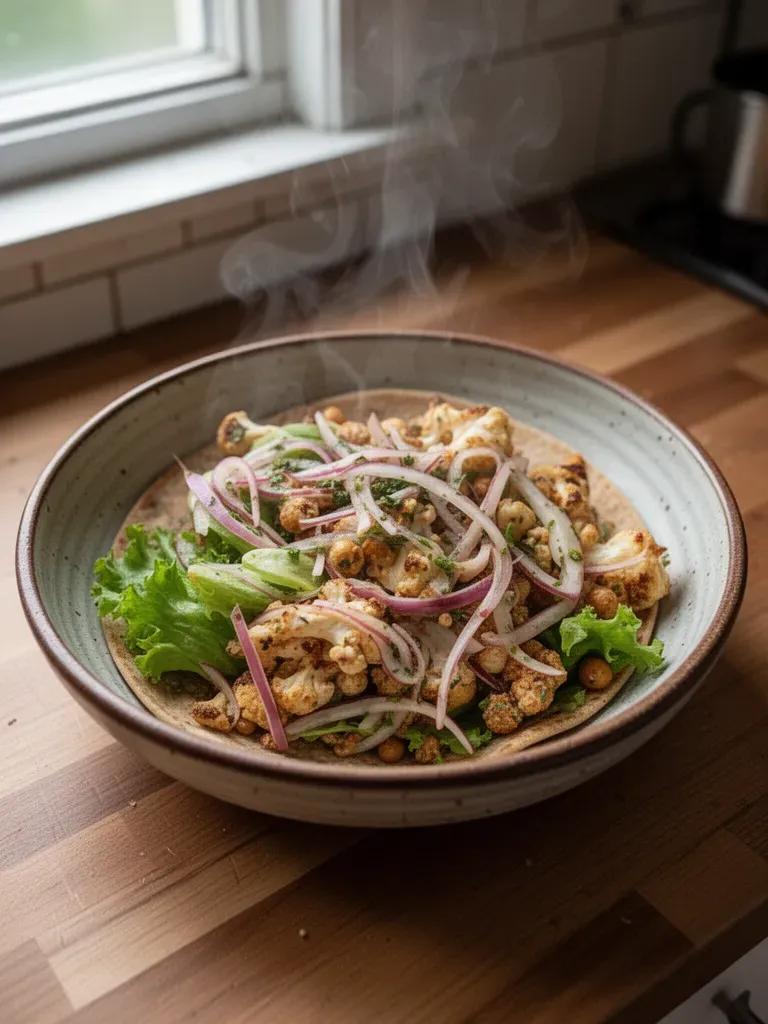 Chili Lime Chickpea Cauliflower Wrap