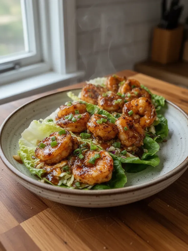 Sweet Chili Shrimp Lettuce Cups