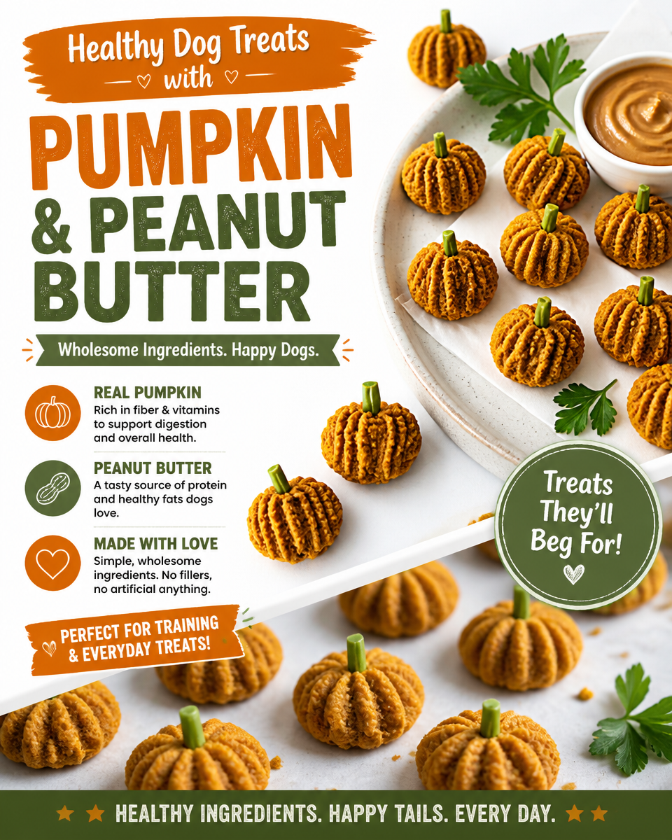 Healthy Dog Treats with Pumpkin and Peanut Butter