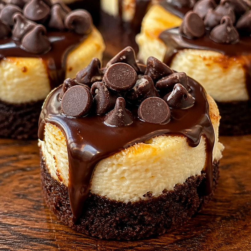Brownie Bottom Mini Cheesecakes