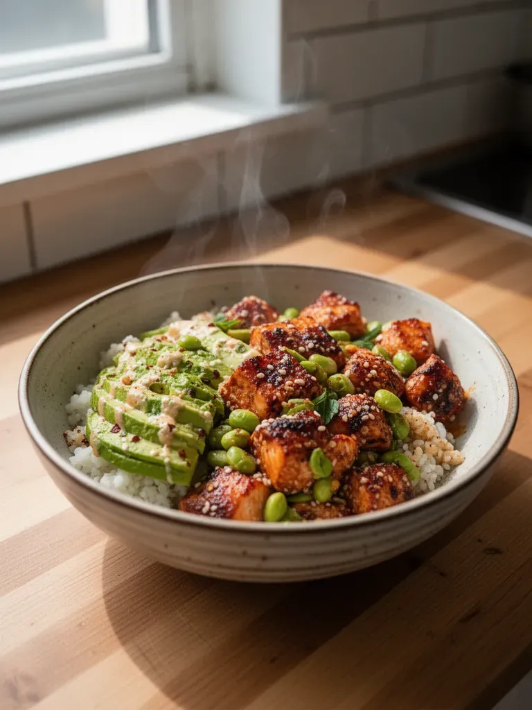 Honey Sriracha Salmon Bowls