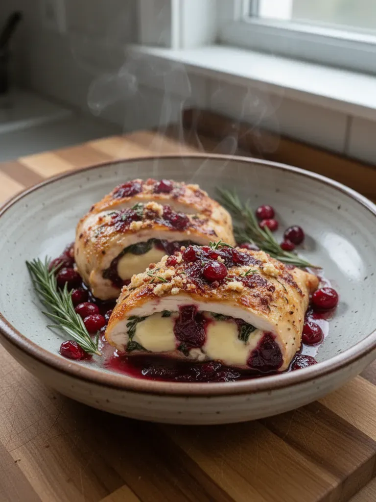 Cranberry Brie Stuffed Chicken