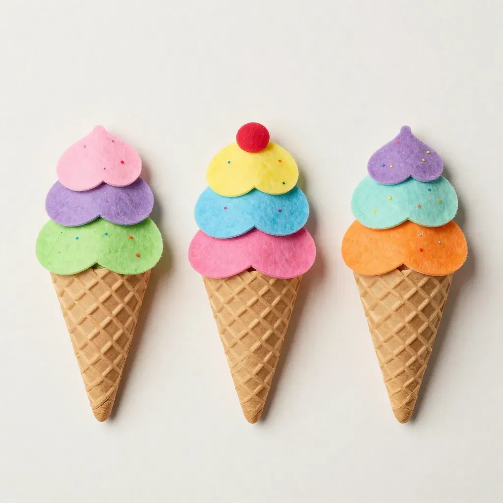 Cotton Pad Ice Cream Craft for Kids
