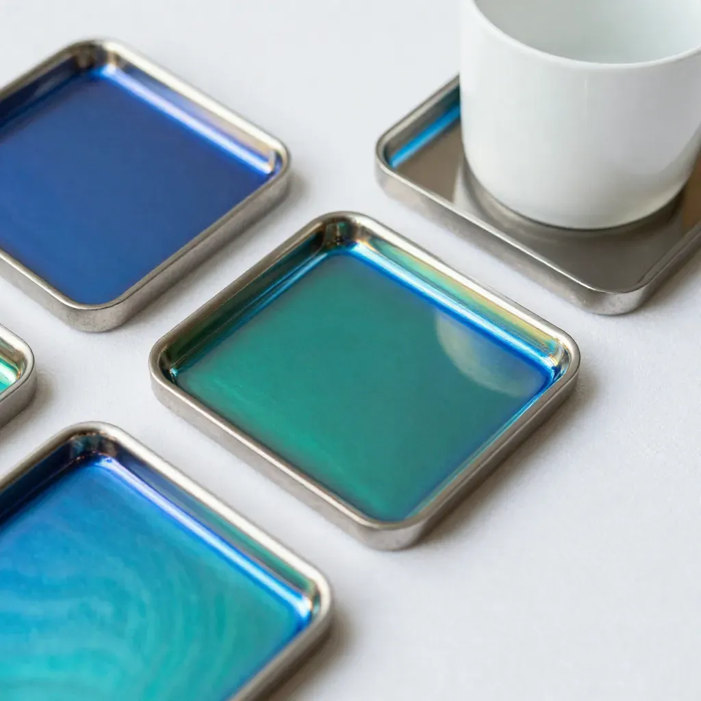 Gleaming Resin Coaster with Metallic Finish 22 Metallic Resin Coaster