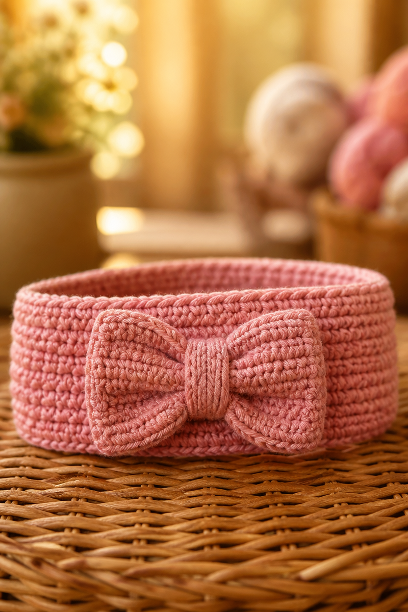 Easy Bow Tie Crochet Baby Headband Free Pattern