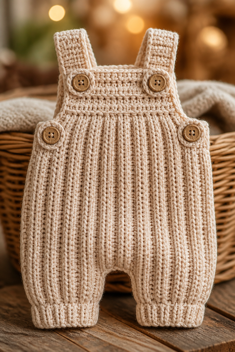 Cozy Ribbed Crochet Baby Overalls Pattern Step by Step