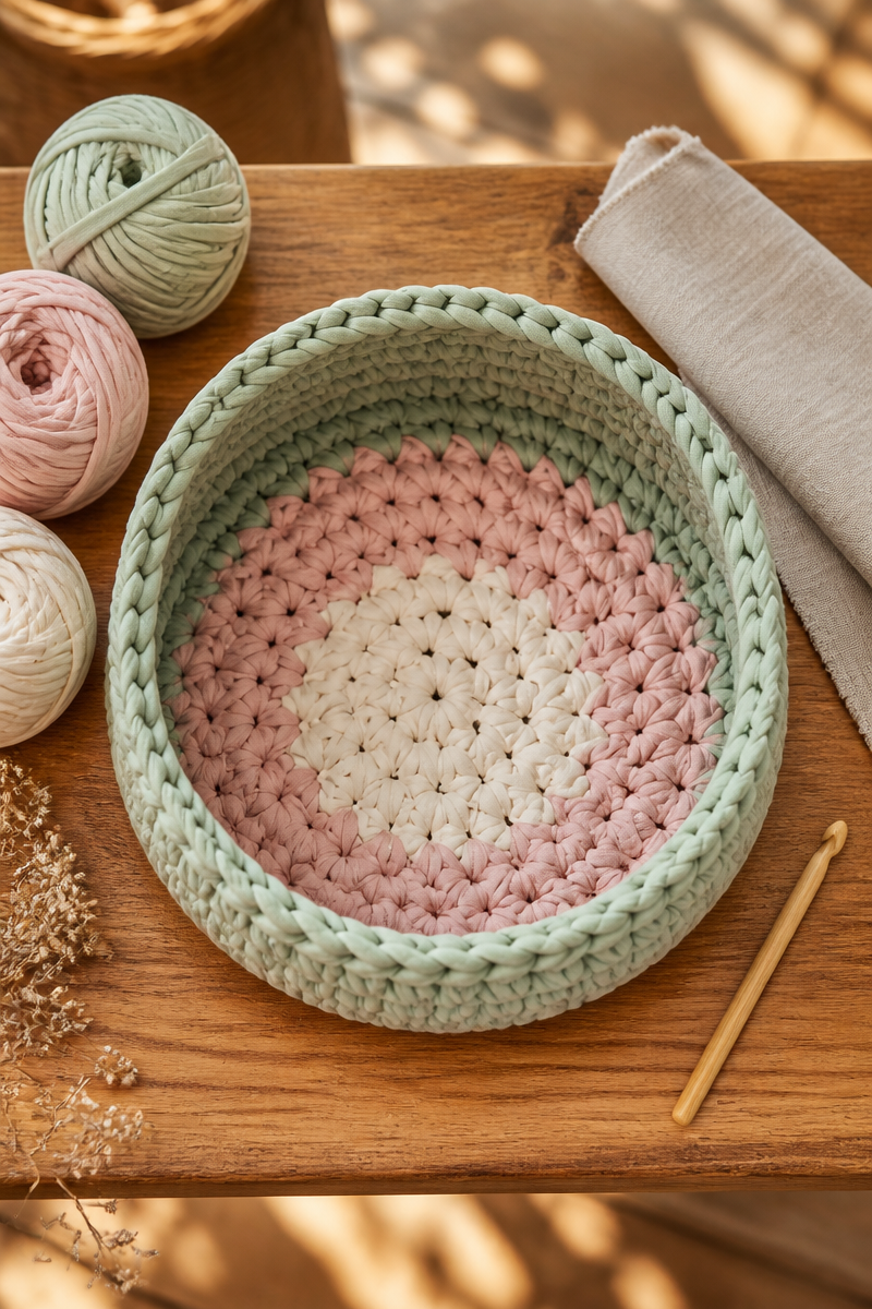 Chunky Yarn Crochet Baby Nursery Storage Basket Pattern
