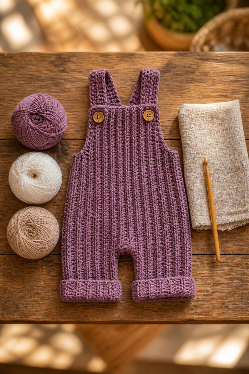 Cozy Ribbed Crochet Baby Overalls Pattern Step by Step