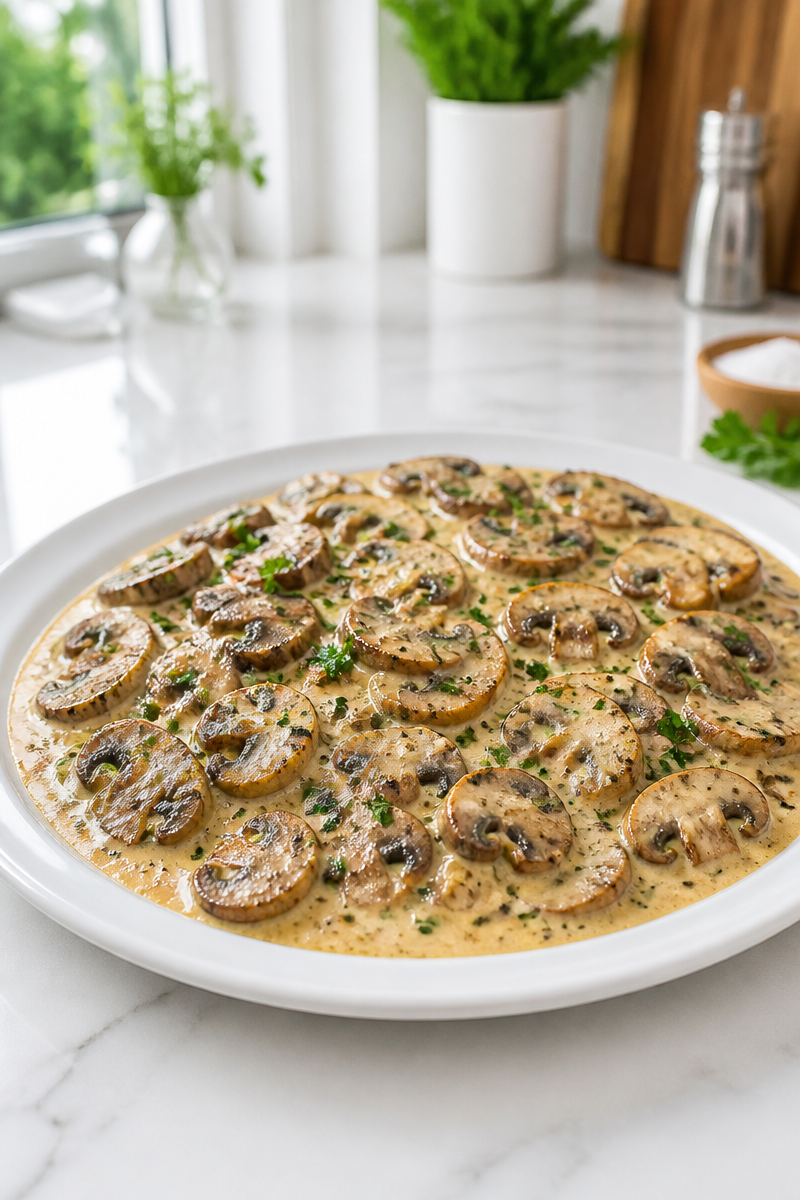 Creamy Garlic Butter Mushroom Saute