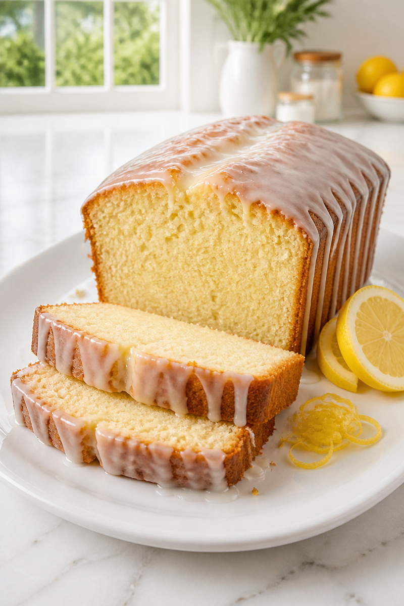 Lemon Glazed Pound Loaf Cake