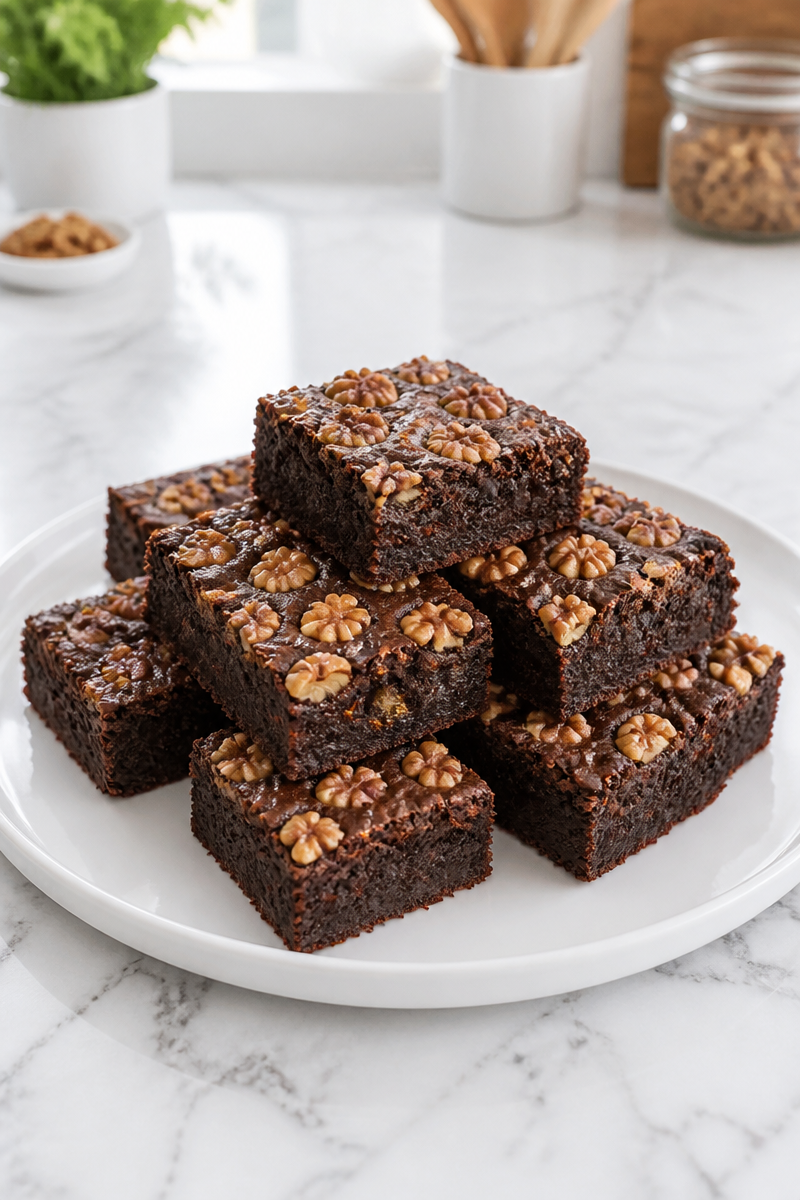 Fudgy Chocolate Brownies with Walnuts