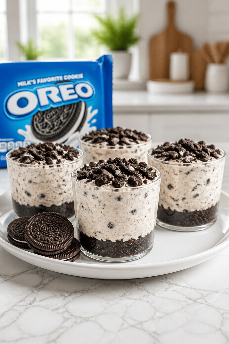 Oreo Cookies and Cream Cheesecake Cup