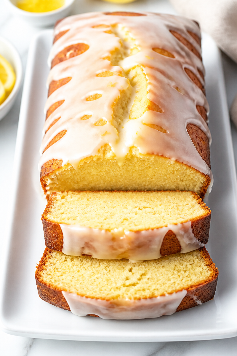 Lemon Glazed Pound Loaf Cake