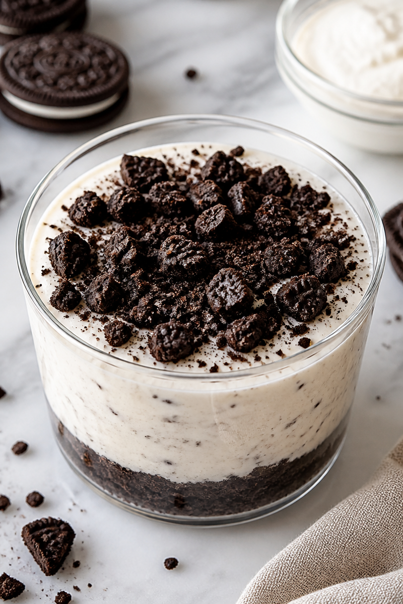 Oreo Cookies and Cream Cheesecake Cup