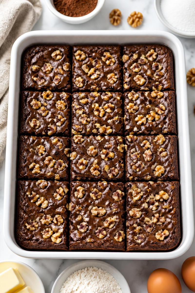Fudgy Chocolate Brownies with Walnuts
