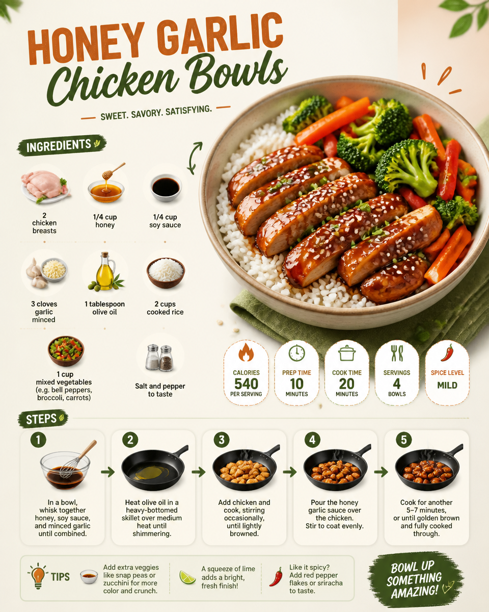 Honey Garlic Chicken Bowls